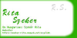 rita szeker business card